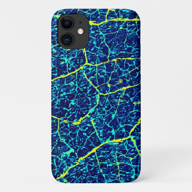 Capa Para iPhone 11 Padrão Abstrato azul / amarelo (Verso)