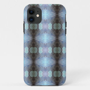 Capa Para iPhone 11 Padrão abstrato Azul de Estilo de Mídia Mista Invi