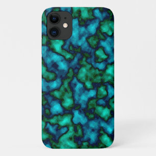 Capa Para iPhone 11 Padrão Abstrato azul e verde