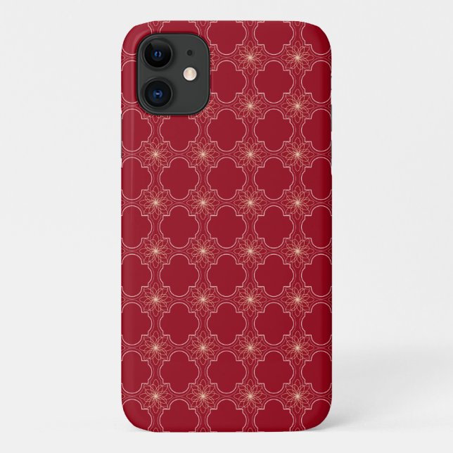 Capa Para iPhone 11 padrão abstrato brilhante em vermelho (Verso)