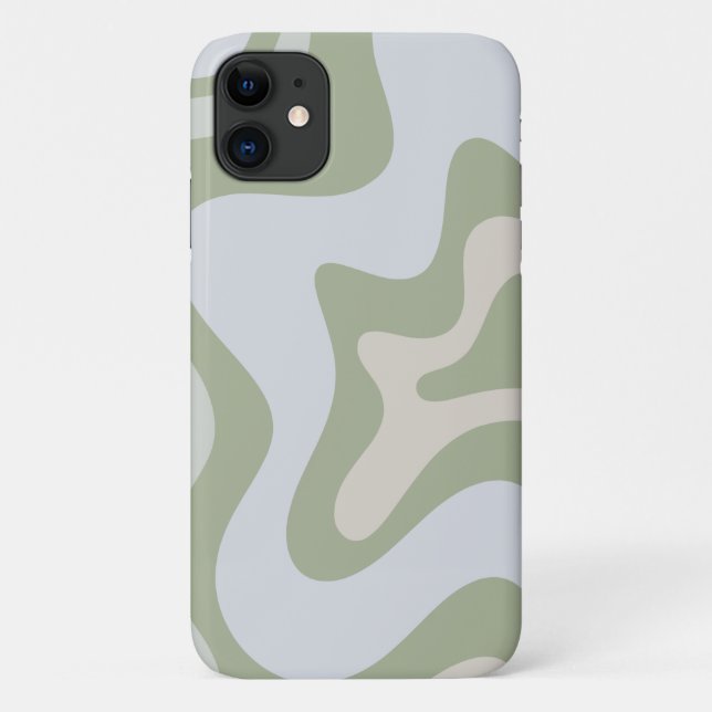 Capa Para iPhone 11 Padrão Abstrato de Redemoinho Líquido Retro em Ver (Verso)