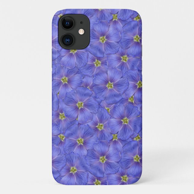 Capa Para iPhone 11 Padrão Azul de Linho Invisível (Verso)
