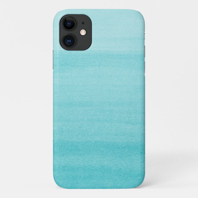 Capa Para iPhone 11 Padrão bonito de madeira azul-aqua (Verso)