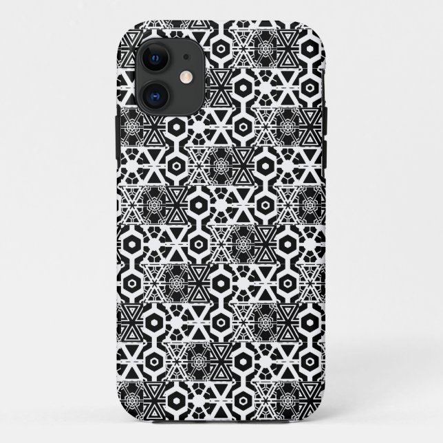 Capa Para iPhone 11 Padrão branco preto mais frio (Verso)