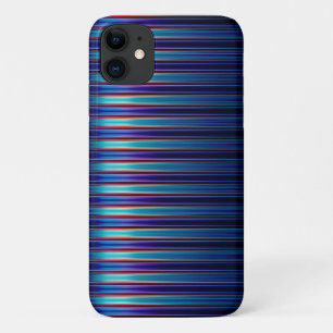 Capa Para iPhone 11 Padrão brilhante de listras azuis