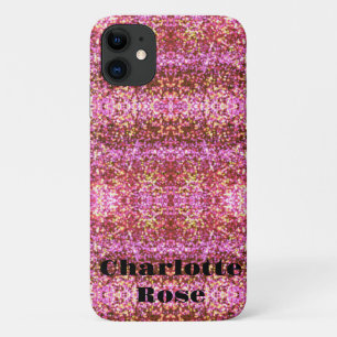 Capa Para iPhone 11 Padrão brilhante de prata dourada cor-de-rosa