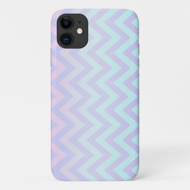Capa Para iPhone 11 Padrão Chevron Ziguezague com Ombre Feminino Moder (Verso)