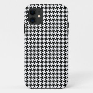 Capa Para iPhone 11 Padrão Clássico de Houndstooth: Preto e Branco Vin