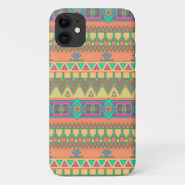 Capa Para iPhone 11 Padrão Colorido de Chevron Zig Tribal Aztec Ikat