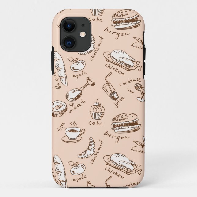 Capa Para iPhone 11 Padrão com Comida (Verso)