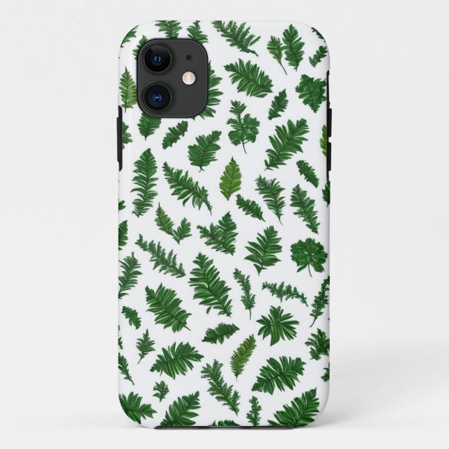 Capa Para iPhone 11 Padrão contínuo com uma variedade de folhas   (Verso)