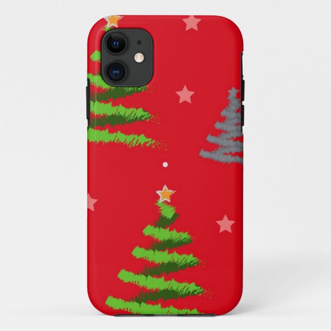Capa Para iPhone 11 Padrão da árvore de Natal (Verso)