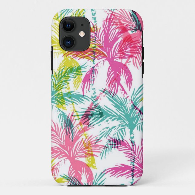 Capa Para iPhone 11 Padrão da palmeira (Verso)