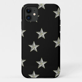 Capa Para iPhone 11 padrão das estrelas da cinza em preto