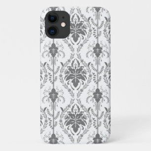 Capa Para iPhone 11 Padrão de abertura das Damas brancas e cinzas