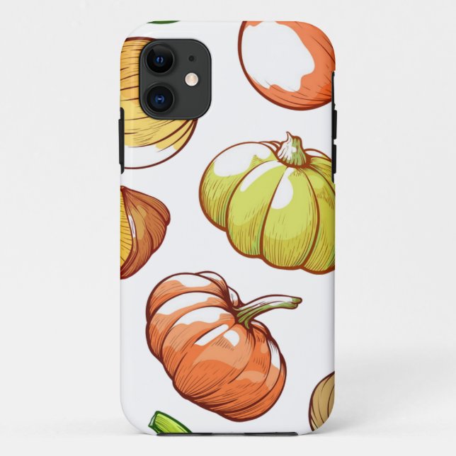Capa Para iPhone 11 Padrão de abóbora (Verso)
