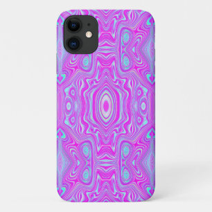 Capa Para iPhone 11 Padrão de Abstrato de cor rosa quente e azul-aqua