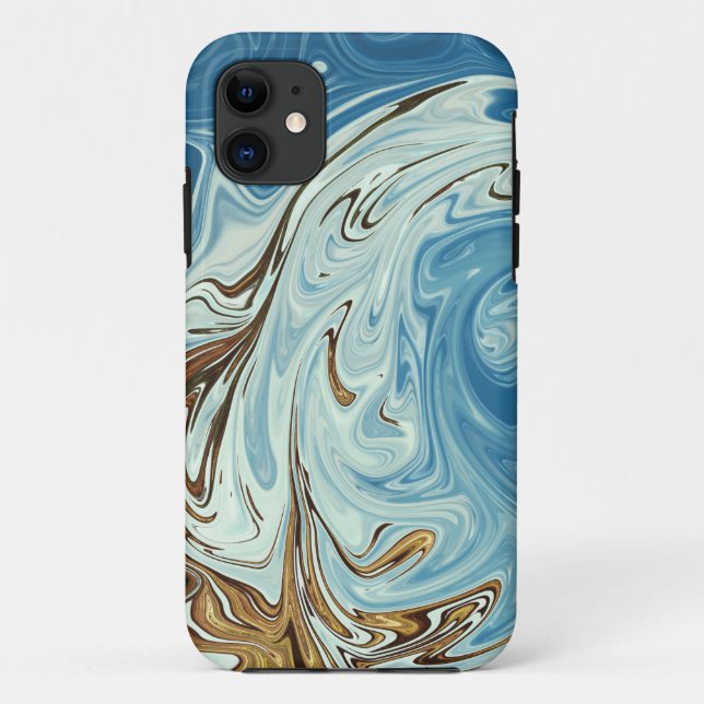 Capa Para iPhone 11 Padrão de abstrato de derrame líquido (Verso)