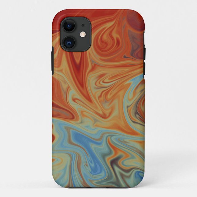 Capa Para iPhone 11 Padrão de abstrato de fluido (Verso)