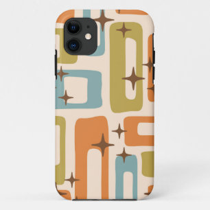 Capa Para iPhone 11 Padrão de Abstrato Moderno do Meio século Retroati