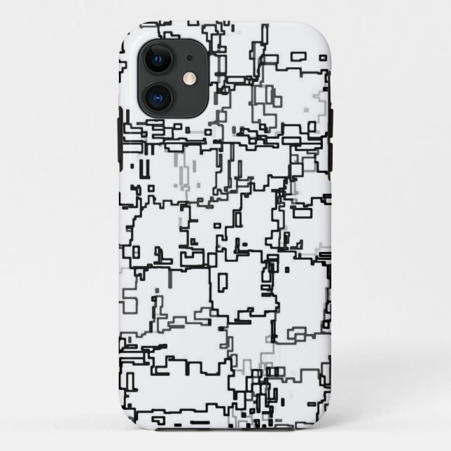 Capa Para iPhone 11 Padrão de Abstrato preto e branco (Verso)