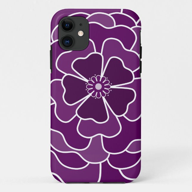 Capa Para iPhone 11 Padrão de abstrato roxo escuro (Verso)