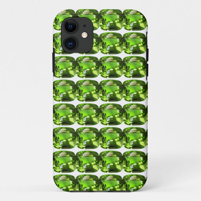 Capa Para iPhone 11 Padrão de Abstrato Verde (Verso)