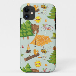 Capa Para iPhone 11 Padrão de acampamento