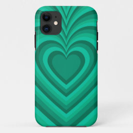 Capa Para iPhone 11 Padrão de Amor do Coração Hipnótico Azul