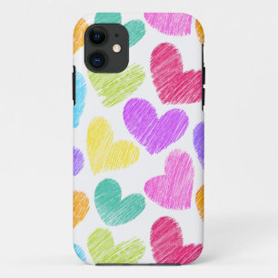 Capa Para iPhone 11 Padrão de Amor do Namorados de Pastel Colorido Bon