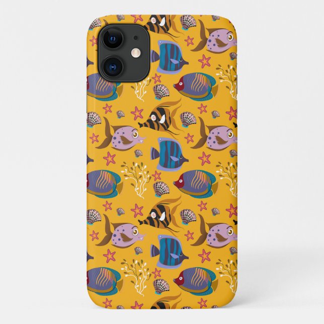 Capa Para iPhone 11 Padrão de animais aquáticos | vida submarina do oc (Verso)