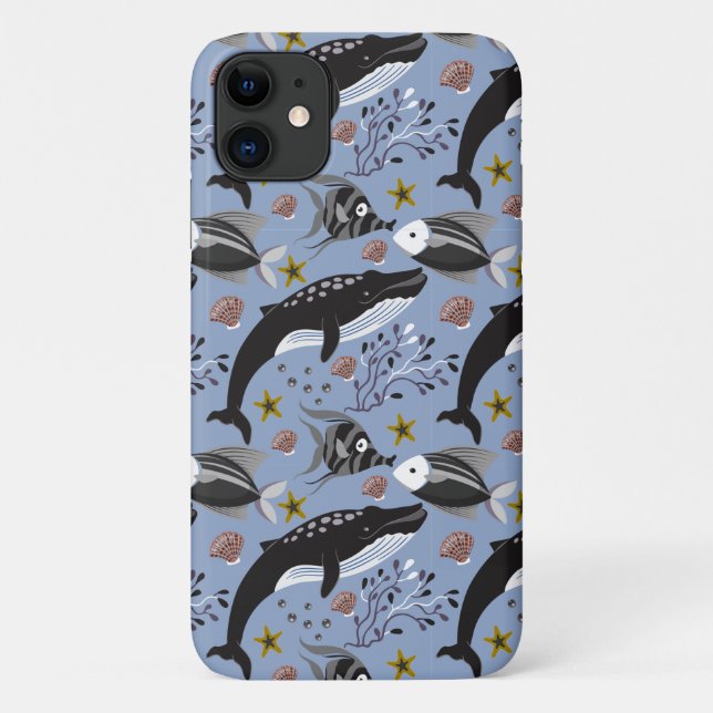 Capa Para iPhone 11 Padrão de animais aquáticos | vida submarina do oc (Verso)