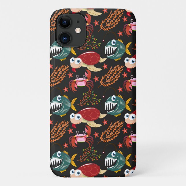 Capa Para iPhone 11 Padrão de animais aquáticos | vida submarina do oc (Verso)