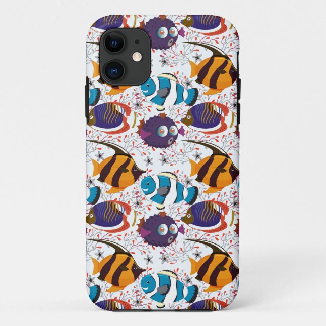 Capa Para iPhone 11 Padrão de animais aquáticos | vida submarina do oc (Verso)