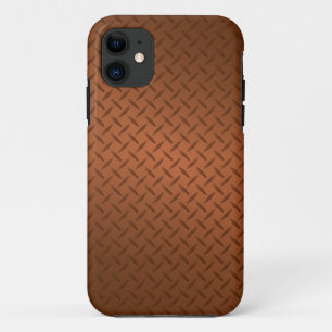 Capa Para iPhone 11 Padrão de aparência do Cobre Diamondplate