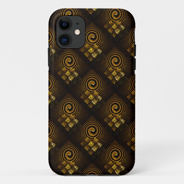 Capa Para iPhone 11 Padrão de Arte Abstrata Boho Elegante Moderno Dour (Verso)
