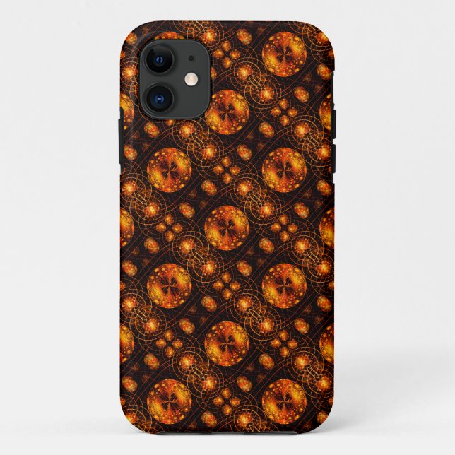Capa Para iPhone 11 Padrão de Arte Abstrata Boho Moderno Elegante Dour (Verso)