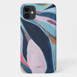 Capa Para iPhone 11 Padrão de Arte Abstrata Colorida em Aquarela
