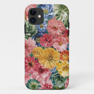 Capa Para iPhone 11 Padrão de Arte do Flor Laranja Amarelo Verde Cor-d