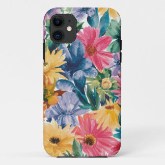Capa Para iPhone 11 Padrão de Arte do Flor Laranja Amarelo Verde Cor-d