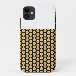 Capa Para iPhone 11 Padrão de arte geométrico em azulejos laranja pret