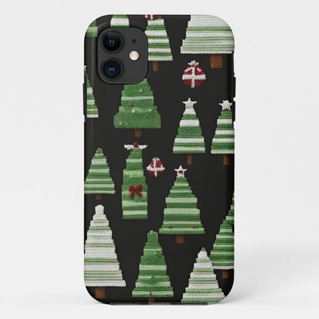 Capa Para iPhone 11 Padrão de árvore de Natal Kned (Verso)