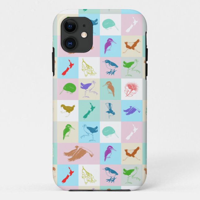 Capa Para iPhone 11 Padrão de Aves da Nova Zelândia (Verso)