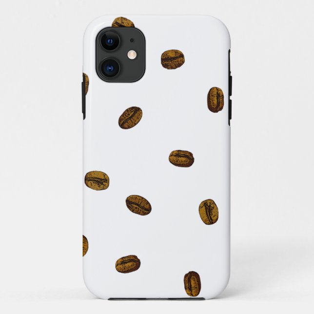 Capa Para iPhone 11 Padrão De Bean De Café (Verso)