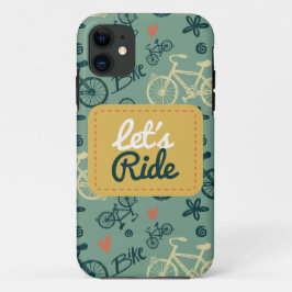 Capa Para iPhone 11 Padrão de Bicicleta Verde Moderno da Corrida do va