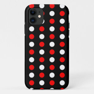 Capa Para iPhone 11 Padrão de bolinhas brancas e vermelhas