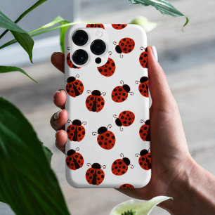 Capa Para iPhone 11 Padrão de Bolinhas de Red Ladybug Branco