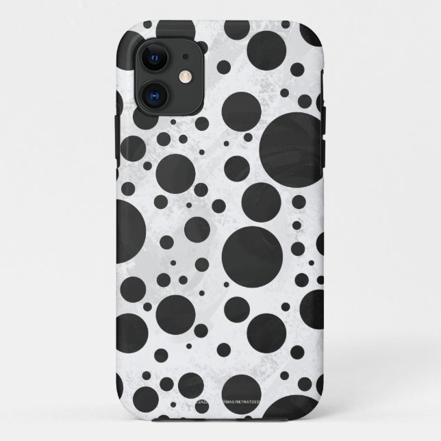 Capa Para iPhone 11 Padrão de Bolinhas Negra Kohl (Verso)