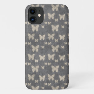 Capa Para iPhone 11 Padrão De Borboletas, Padrão De Borboletas, Cinzas