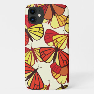 Capa Para iPhone 11 Padrão De Borboletas, Padrão De Borboletas, Vermel